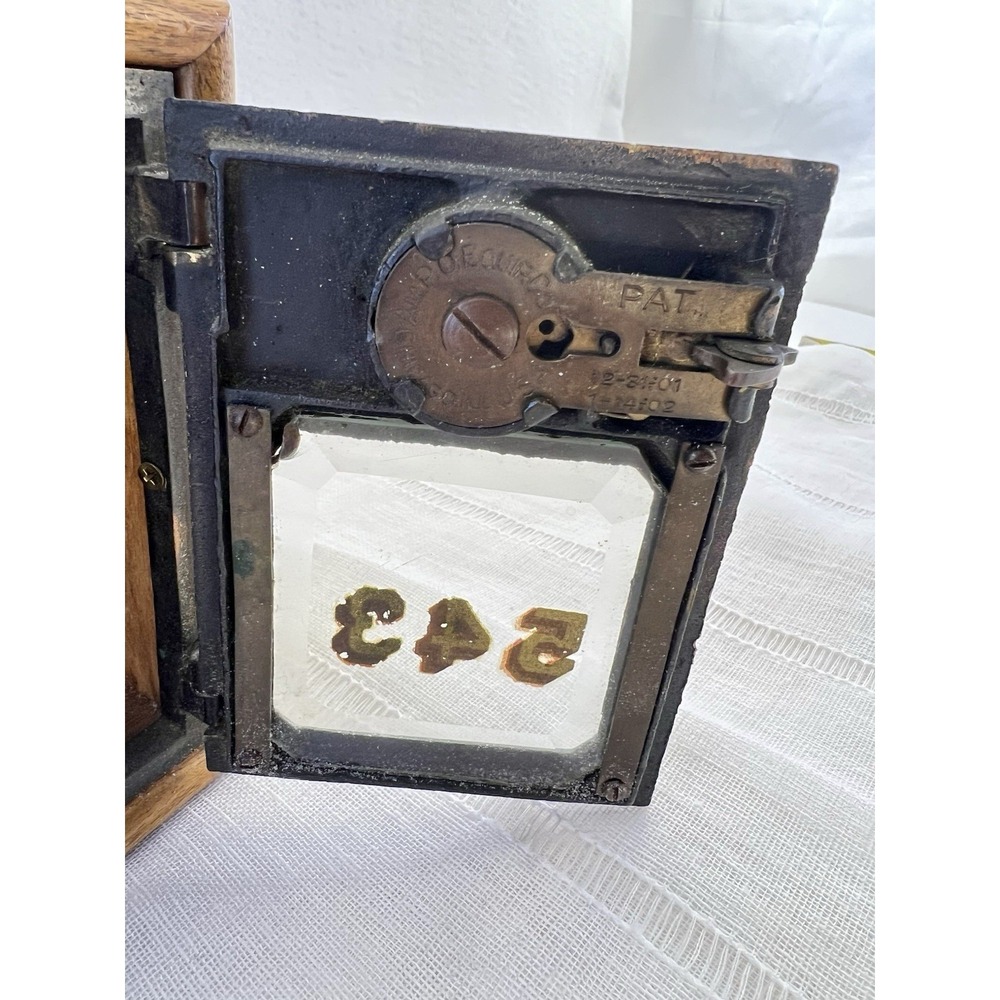 Antique 1901 Post Office Box Door Bank - WORKING COMBO - Am P.O. Equip Co Spur - Picture 8 of 16